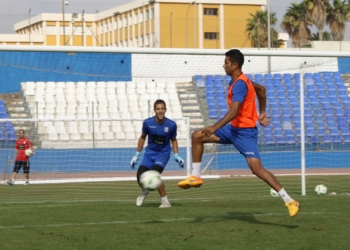 El jugador de la escuadra de nuestra ciudad, en una de las sesiones de entrenamientos.