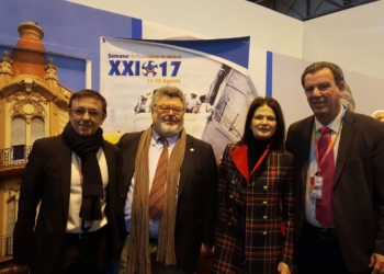 Miranda, con los presidentes de las Federaciones Nacionales de Vela, Pesca y Triatlón.