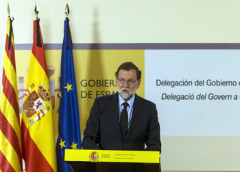 El presidente del Gobierno, Mariano Rajoy, ayer en Barcelona.