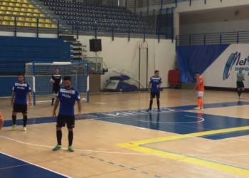 Los melillenses en el partido de ayer en el Imbroda Ortiz.