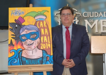 El viceconsejero de Festejos, Francisco Díaz, en la presentación del cartel del Carnaval 2018.