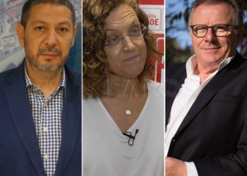 Los líderes del previsible tripartito: Aberchán, Rojas y De Castro.