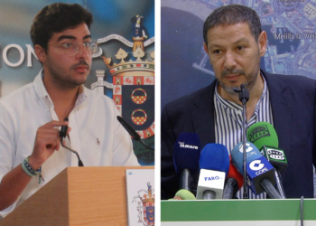 En las fotos, el viceconsejero de Servicios Sociales y Salud Pública, Mohamed Mohand, y Mustafa Aberchán.