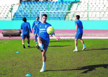 El joven melillense, en una de las sesiones de entrenamientos con el primer equipo.