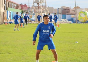 El jugador que llegó este verano en una de las sesiones de entrenamientos de la presente temporada.