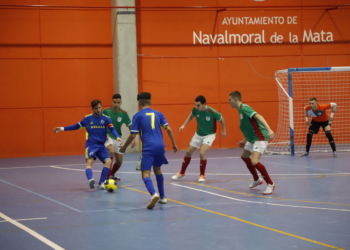 Jugadores juveniles de fútbol sala melillense en uno de los Nacionales.