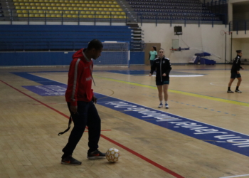 El primer entrenador melillense, en una de las sesiones de trabajo.