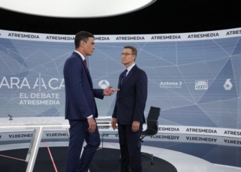 Pedro Sánchez y Alberto Núñez Feijóo protagonizaron anoche el único debate electoral | Agencias