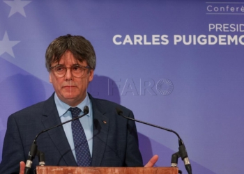 El eurodiputado de Jxcat Carles Puigdemont este martes en Bruselas. EFE/EPA/OLIVIER HOSLET