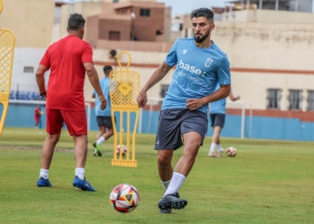 El defensor azulino durante una de las sesiones de entrenamiento de la presente pretemporada.